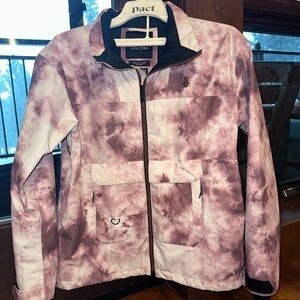 VOLCOM WOMEN'S HAILYNN JACKET Medium pink tie dye hooded
